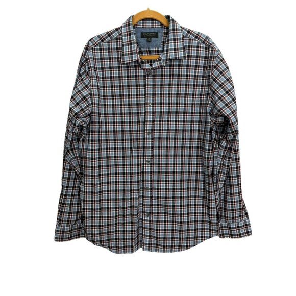 Banana Republic Mens Sz XL Soft Wash Tailored Slim Fit Plaid Long Sleeve Shirt - Picture 1 of 10